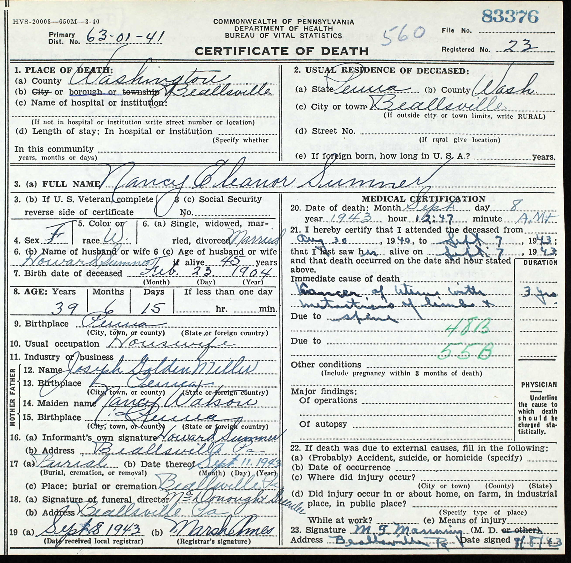 Nancy Eleanor Sumner